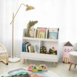 SoBuy® Kinderregal Mit 5 Fächern Bücherregal Aufbewahrungsregal Für Kinder Standregal Mit Massivholzbeine -Mytoys Home Store 20127084 04