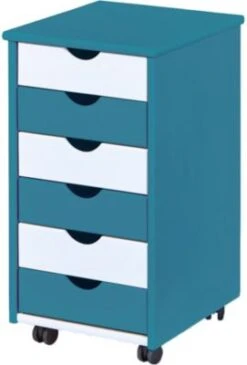 Rollcontainer Pijii Petrol/weiß