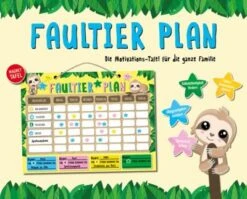 Motivationstafel Faultier Plan Für Die Ganze Familie, Inkl. Stift, Magnettafel & 215 Magneten