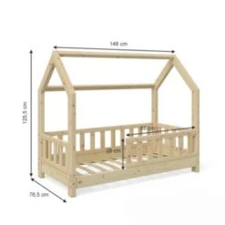 VitaliSpa Kinderhaus Wiki 70x140 Cm Mit Zaun Natur 10 VitaliSpa Kinderhaus Wiki 70x140 Cm Mit Zaun Natur -Mytoys Home Store 20850670 03