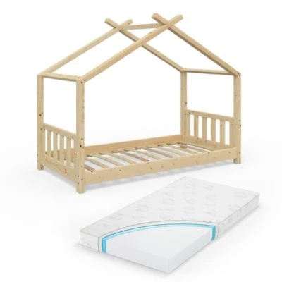 VitaliSpa Kinderbett Design 80x160 Naturholz Mit Matratze 3 VitaliSpa Kinderbett Design 80x160 Naturholz Mit Matratze