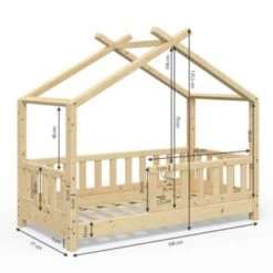 VitaliSpa Kinderbett Design 70x140 Naturholz Mit Matratze -Mytoys Home Store 20850683 03