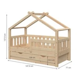 VitaliSpa Design Kinderbett 140 X 70 Cm Natur Mit Bettschublade Und Lattenrost 10 VitaliSpa Design Kinderbett 140 X 70 Cm Natur Mit Bettschublade Und Lattenrost -Mytoys Home Store 20850711 03