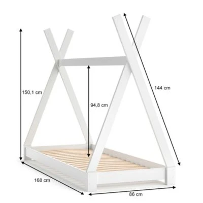 VitaliSpa Kinderbett TIPI 80 X 160 Cm Weiß Mit Matratze 5 VitaliSpa Kinderbett TIPI 80 X 160 Cm Weiß Mit Matratze – Bild 3