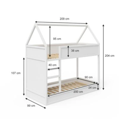 Vicco Kinder Doppelstockbett Massimo Weiß 5 Vicco Kinder Doppelstockbett Massimo Weiß – Bild 3