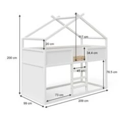 VitaliSpa Kinderhochbett Merlin Erle Weiß Mit Matratze -Mytoys Home Store 20850735 03