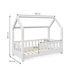 VitaliSpa Kinderhaus Wiki 70x140 Cm Mit Zaun Und Matratze Nweiß -Mytoys Home Store 20850758 03