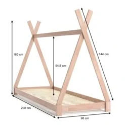 VitaliSpa Kinderbett TIPI 90 X 200 Cm Natur Mit Matratze -Mytoys Home Store 20850804 03