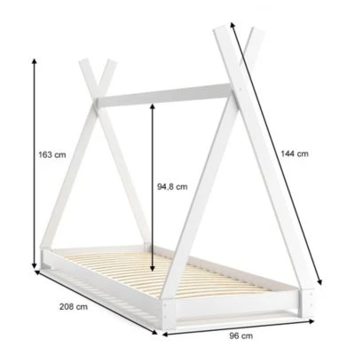 VitaliSpa Kinderbett TIPI 90 X 200 Cm Weiß Mit Matratze 5 VitaliSpa Kinderbett TIPI 90 X 200 Cm Weiß Mit Matratze – Bild 3