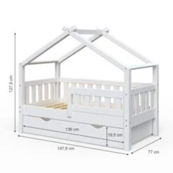 VitaliSpa Design Kinderbett 140 X 70 Cm Weiß Mit Bettschublade Lattenrost Und Matratze -Mytoys Home Store 20850834 03