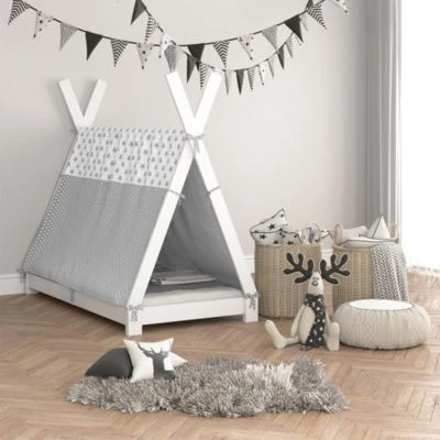 VitaliSpa Kinderbett Hausbett Tipi + Überwurf 80x160cm Indianerzelt Indianerbett 6 VitaliSpa Kinderbett Hausbett Tipi + Überwurf 80x160cm Indianerzelt Indianerbett – Bild 4