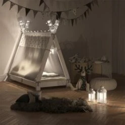 VitaliSpa Kinderbett Hausbett Tipi + Überwurf 70x140cm Indianerzelt Indianerbett -Mytoys Home Store 20850844 06