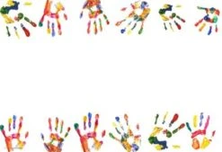 Coveryourdesk Schreibtischunterlage Schreibtischunterlage Schreibunterlage Aus Premium Vinyl - Bunte Kinderhände - 60 X 40 Cm