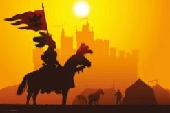 Coveryourdesk Schreibtischunterlage Schreibtischunterlage Schreibunterlage Aus Premium Vinyl - Ritter Im Sonnenuntergang - 60 X 40 Cm -Mytoys Home Store 20912637 01