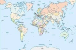 Coveryourdesk Schreibtischunterlage Schreibtischunterlage Schreibunterlage Aus Premium Vinyl - Für Kinder - Weltkarte Kinder - 60 X 40 Cm