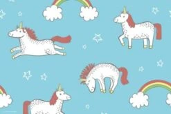 Coveryourdesk Schreibtischunterlage Schreibtischunterlage Schreibunterlage Aus Premium Vinyl - Für Kinder - Weisse Einhärner - 60 X 40 Cm