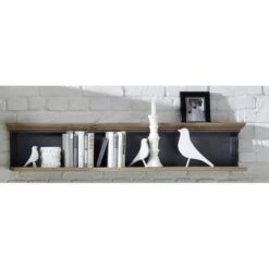 LOMADO® Dekoratives Wandboard JÜLICH-36 Im Landhaus-Stil Graphit Und Artisan Eiche Nb. B/H/T: 142/29/20 Cm