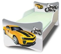 Best For Kids Kinderbett Mit Matratze Und Rausfallschutz Rennfahrzeuge