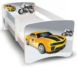 Best For Kids Kinderbett Ohne Matratze Mit Rausfallschutz Rennfahrzeuge