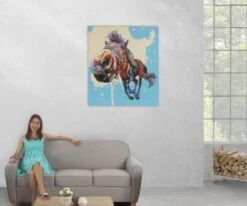 HWC Mendler 3D Ölgemälde Pferd, XL, Handgemalt 100x90cm -Mytoys Home Store 21383275 05