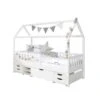TICAA Hausbett "Traumhaus" Mit Funktionsschubkasten Kiefer Weiß -Mytoys Home Store 21408946 01