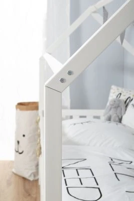 TICAA Hausbett "Traumhaus" Mit Funktionsschubkasten Kiefer Weiß 7 TICAA Hausbett "Traumhaus" Mit Funktionsschubkasten Kiefer Weiß – Bild 5