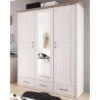 LOMADO® Kleiderschrank Im Landhaus Stil LUND-78 In Pinie Weiß Nb./Trüffel Eiche Nb., B/H/T: Ca. 148/201/62 Cm -Mytoys Home Store 21475591 01
