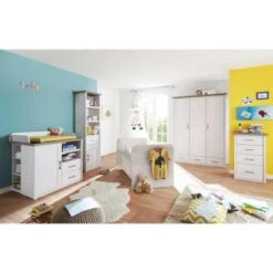 LOMADO® Kleiderschrank LUND-78, Landhaus Design, In Pinie Weiß Nb./Trüffel Eiche Nb., B/H/T: Ca. 148/201/62 Cm -Mytoys Home Store 21475748 04