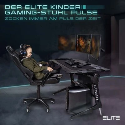 ELITE Gaming Stuhl PULSE - Ergonomischer Kinder Luxus Gaming Stuhl - 4D Armlehnen - Bürostuhl Bis 120 Kg 4 ELITE Gaming Stuhl PULSE - Ergonomischer Kinder Luxus Gaming Stuhl - 4D Armlehnen - Bürostuhl Bis 120 Kg – Bild 2