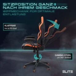 ELITE Gaming Stuhl PULSE - Ergonomischer Kinder Luxus Gaming Stuhl - 4D Armlehnen - Bürostuhl Bis 120 Kg -Mytoys Home Store 21581855 03