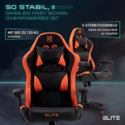 ELITE Gaming Stuhl PULSE - Ergonomischer Kinder Luxus Gaming Stuhl - 4D Armlehnen - Bürostuhl Bis 120 Kg -Mytoys Home Store 21581855 04