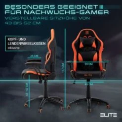 ELITE Gaming Stuhl PULSE - Ergonomischer Kinder Luxus Gaming Stuhl - 4D Armlehnen - Bürostuhl Bis 120 Kg -Mytoys Home Store 21581855 06
