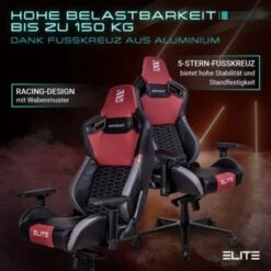 ELITE Gaming Stuhl MERCENARY - Ergonomischer Luxus Gaming Stuhl - 4D Armlehnen - Bürostuhl Bis 150 Kg -Mytoys Home Store 21581865 04