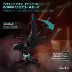 ELITE Gaming Stuhl MERCENARY - Ergonomischer Luxus Gaming Stuhl - 4D Armlehnen - Bürostuhl Bis 150 Kg -Mytoys Home Store 21581866 03