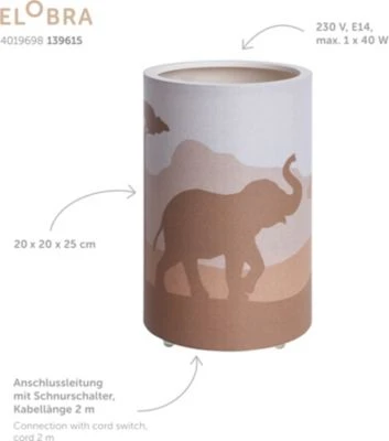 Elobra Tischleuchte Scandi LED, Savanne 7 Elobra Tischleuchte Scandi LED, Savanne – Bild 5