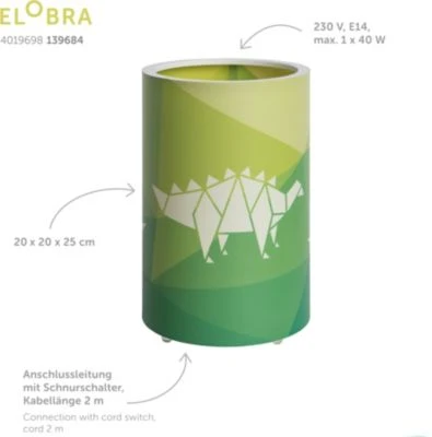 Elobra Tischleuchte "Dinopoly" LED, Grün 6 Elobra Tischleuchte "Dinopoly" LED, Grün – Bild 4