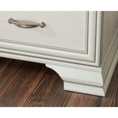 LOMADO® Kleiderschrank 3-türig Babyzimmer VALENCIA-78 In Used White Mit Patina, B/H/T: Ca. 160/212/62 Cm 7 LOMADO® Kleiderschrank 3-türig Babyzimmer VALENCIA-78 In Used White Mit Patina, B/H/T: Ca. 160/212/62 Cm – Bild 5