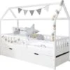 TICAA Hausbett "Traumhaus" Mit 2er Schubkästen Kiefer Weiß 1 TICAA Hausbett "Traumhaus" Mit 2er Schubkästen Kiefer Weiß -Mytoys Home Store 22175524 01