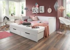 Relita Funktionsbett CLARA 90/180 X 200 Cm, Inkl. Bettkasten, MDF Weiß