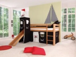 Relita Spielbett ALEX Mit Rutsche & Turm, Buche Massiv, Natur, 90 X 200 Cm -Mytoys Home Store 2270088 03