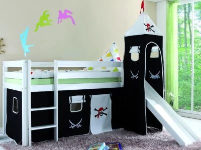 Relita Spielbett ALEX Mit Rutsche & Turm, Buche Massiv, Weiß, 90 X 200 Cm 3 Relita Spielbett ALEX Mit Rutsche & Turm, Buche Massiv, Weiß, 90 X 200 Cm