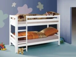 Relita Etagenbett BENI, Buche Massiv, Weiß, 2 X 90 X 200 Cm