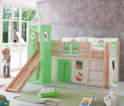 Relita Spielbett KIM Mit Rutsche / Turm, Buche Massiv, Natur, 90 X 200 Cm 3 Relita Spielbett KIM Mit Rutsche / Turm, Buche Massiv, Natur, 90 X 200 Cm