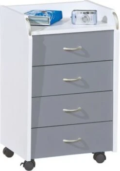 Inter Link Rollcontainer Printi 40 X 36 X 65 Cm, Grau/weiß