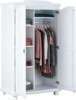 Inter Link Kleiderschrank Hedda, 2-türig, Kiefer Massiv Weiß -Mytoys Home Store 23019800 03