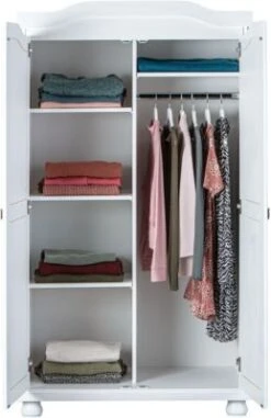 Inter Link Kleiderschrank Hedda, 2-türig, Kiefer Massiv Weiß -Mytoys Home Store 23019800 06
