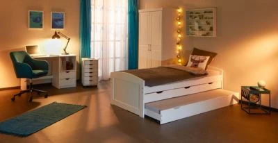 Inter Link Kleiderschrank Hakon, 2-türig, Kiefer Massiv Weiß 7 Inter Link Kleiderschrank Hakon, 2-türig, Kiefer Massiv Weiß – Bild 5