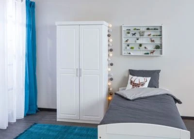 Inter Link Kleiderschrank Hakon, 2-türig, Kiefer Massiv Weiß 8 Inter Link Kleiderschrank Hakon, 2-türig, Kiefer Massiv Weiß – Bild 6