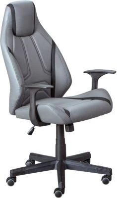 Inter Link Drehstuhl Lysander PU/Mesh, Grau/schwarz