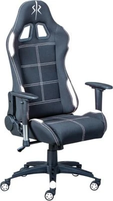 Inter Link Drehstuhl Gaming White Mesh, Schwarz/weiß